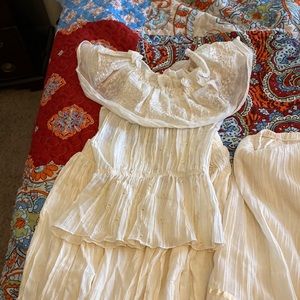 Three vintage skirts one peasant top and one sweater all size small